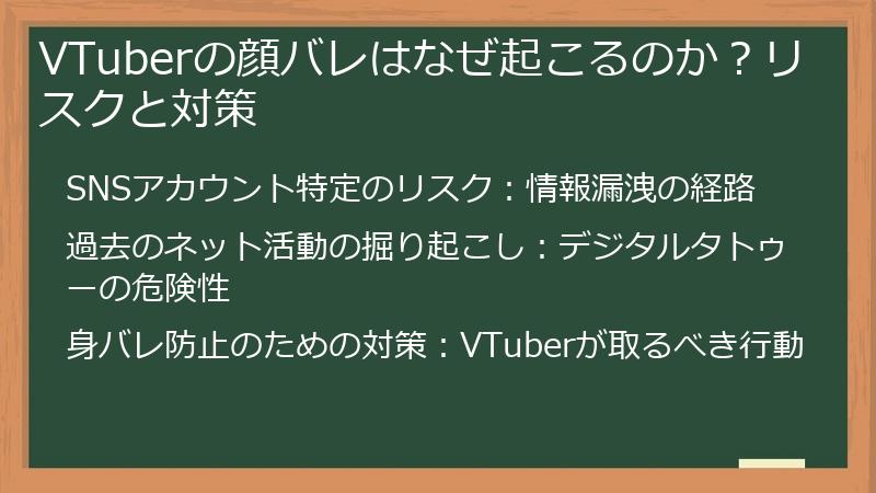 VTuberの顔バレはなぜ起こるのか？リスクと対策